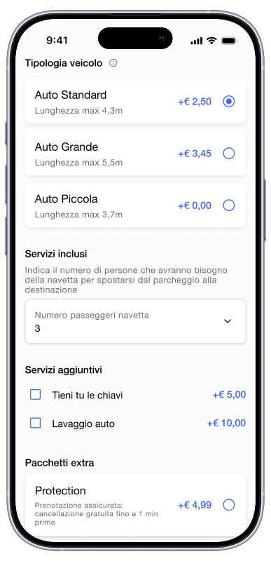 Aggiungi servizi extra per un’esperienza su misura